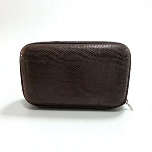 New! Laura Mercier Hard Shell Travel Brush Case FAUX SNAKE SKIN